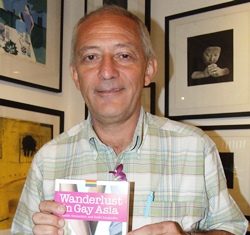 Author Hans Fritschi with his new book.
